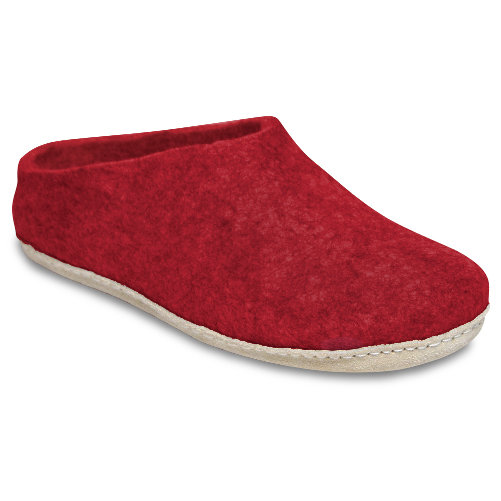 Didi Wool Slipper Clog in Falu Red