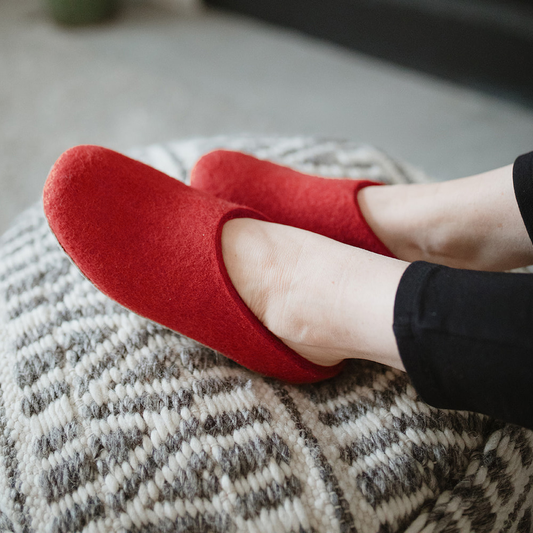 Didi Wool Slipper Clog in Falu Red